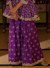Mulmul Pima Bisini Purple Top With Sharara