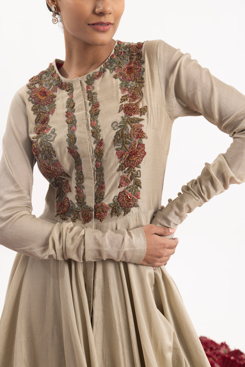 Anarkali Meticulously Embroidered By Zardozi And Appliqué Work