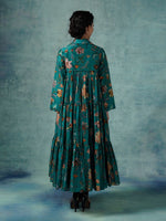 Printed Cotton Silk Tier Dress