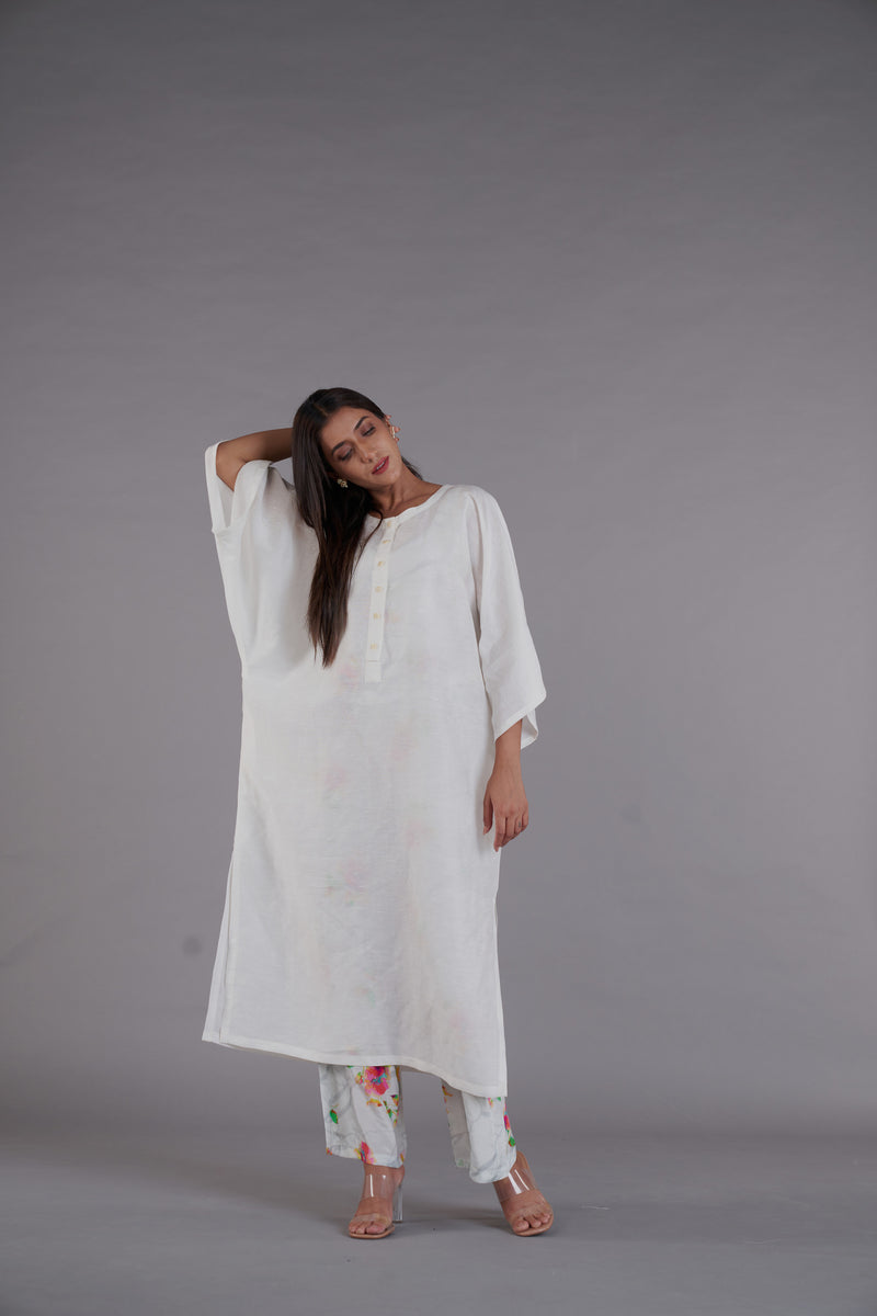 Asal White Kimono Kurta Set