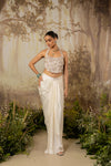 Ivory Embroidered Long Cape Set