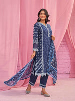 Adhira Set-Avena Dupatta - Navy