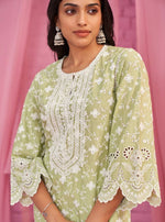 Gauri Kurta with Saanjh Pants-Raya Dupatta - Green