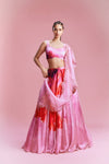 "Sahana" Satin Watercolored Lehenga with Organza Dupatta