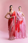 "Sahana" Satin Watercolored Lehenga with Organza Dupatta