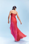 "Miksha" Chiffon Ombre Draped Gown