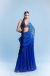 "Kai" Chiffon Panelled Lehenga-Blouse with an Organza Dupatta