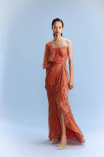 "Keeva" Chiffon Printed Draped Gown