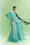 "Kalila" Chiffon Floral Sharara-Bustier and a Dupatta