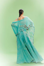 "Kalila" Chiffon Floral Sharara-Bustier and a Dupatta