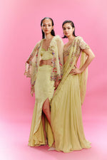 "Deya" Chiffon Panelled Lehenga with a Blouse and Dupatta