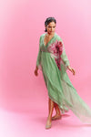 "Eraya" Chiffon Watercolored Flower Kaftan