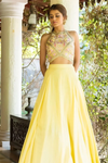 Yellow Summer Lehenga With Ruffle Dupatta - YELLOW
