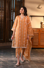 Nisrina Set Orange Vahi Dupatta