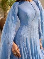 Azure Dream Chikankari Anarkali