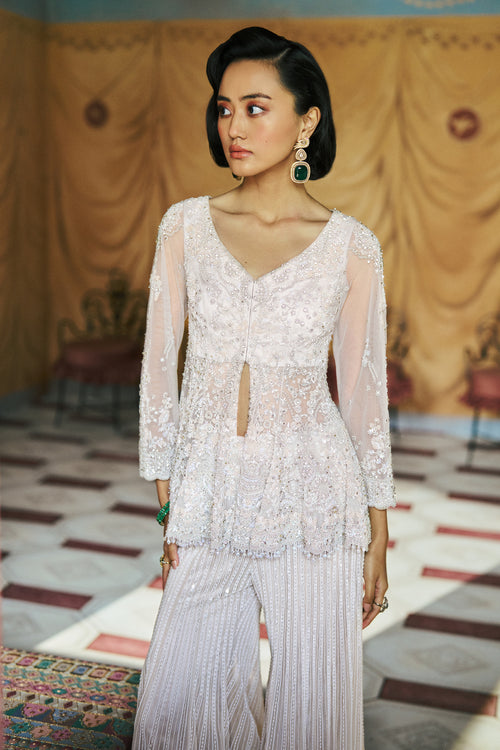 Pearlumé Jacket Kurta & Flare Pant Set