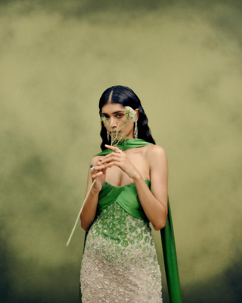 Slyvan Verdant Green Muse Gown Xs Slyvan Verdant Green Muse Gown Xs