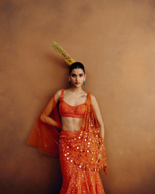 Molten Sunset Drape Saree