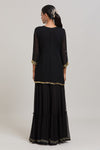 Black Kurta with Ruffle Sharara and Dupatta