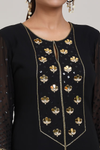 Black Kurta with Ruffle Sharara and Dupatta