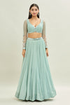 Blue & Silver Acrylic Lehenga Set