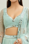 Blue & Silver Acrylic Lehenga Set