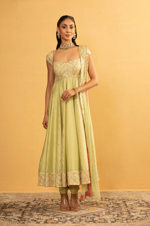 BOTTLE GOURD ANARKALI SET