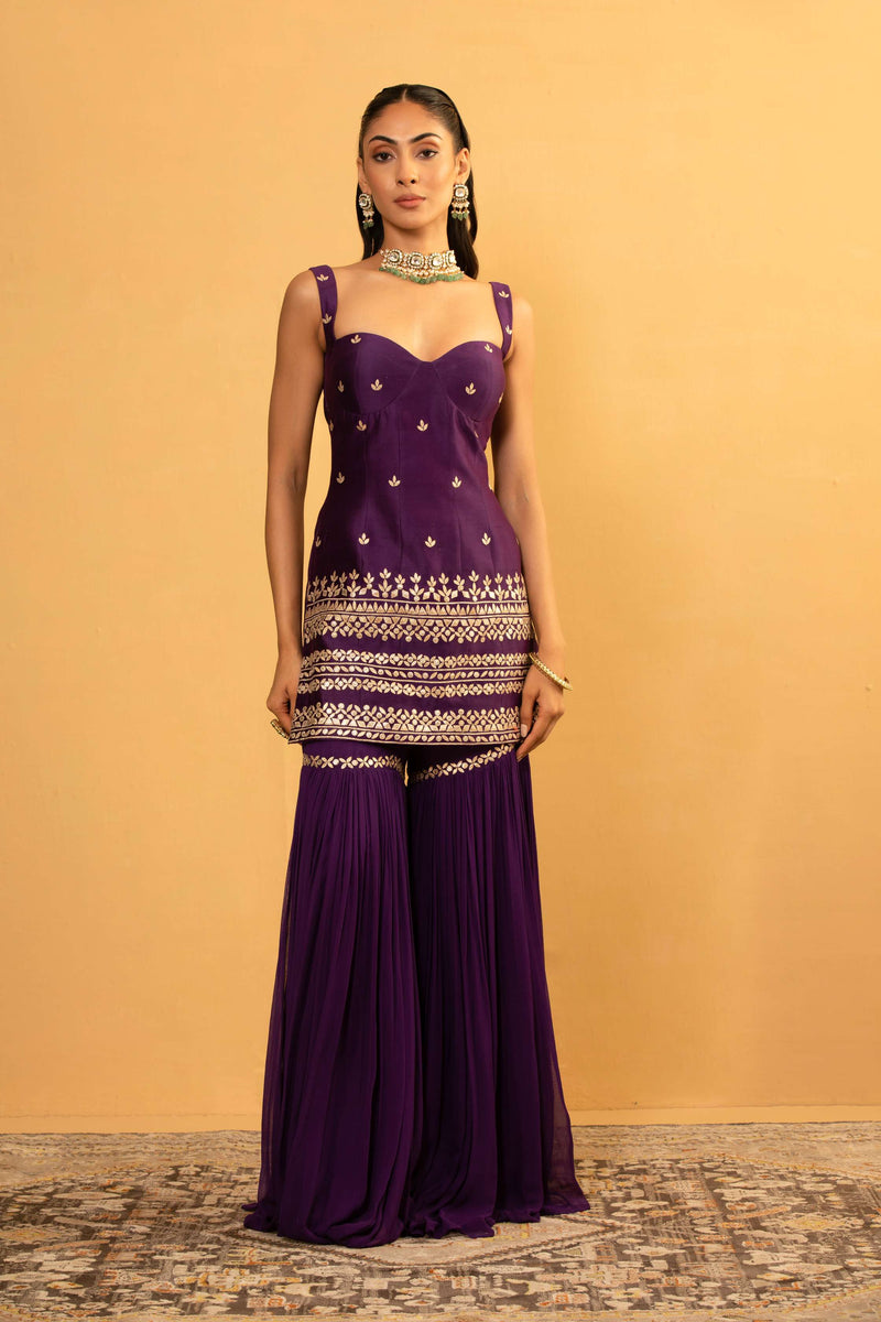 PURPLE SHARARA SET