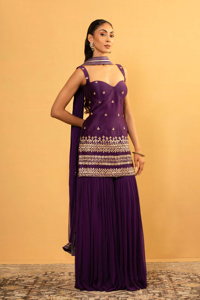 PURPLE SHARARA SET