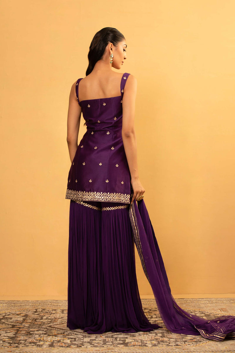 PURPLE SHARARA SET