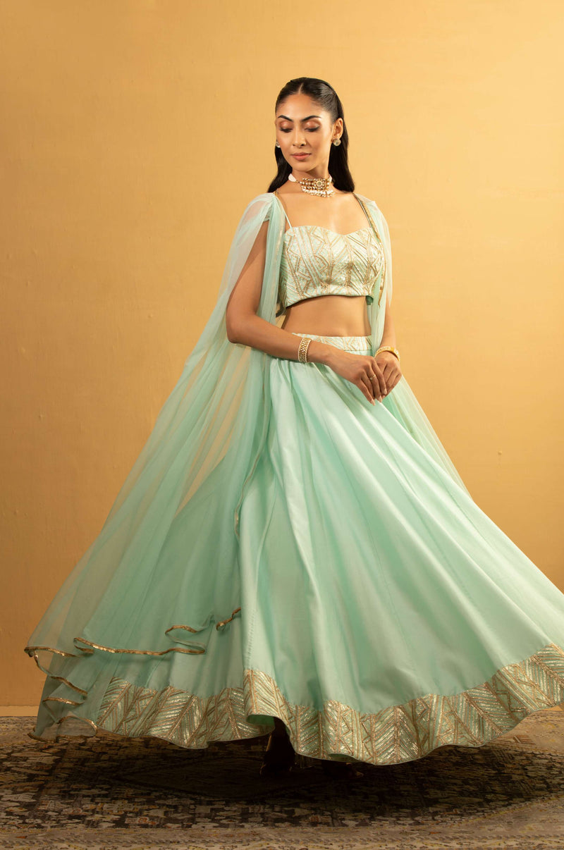 ICE BLUE DHOTI SET