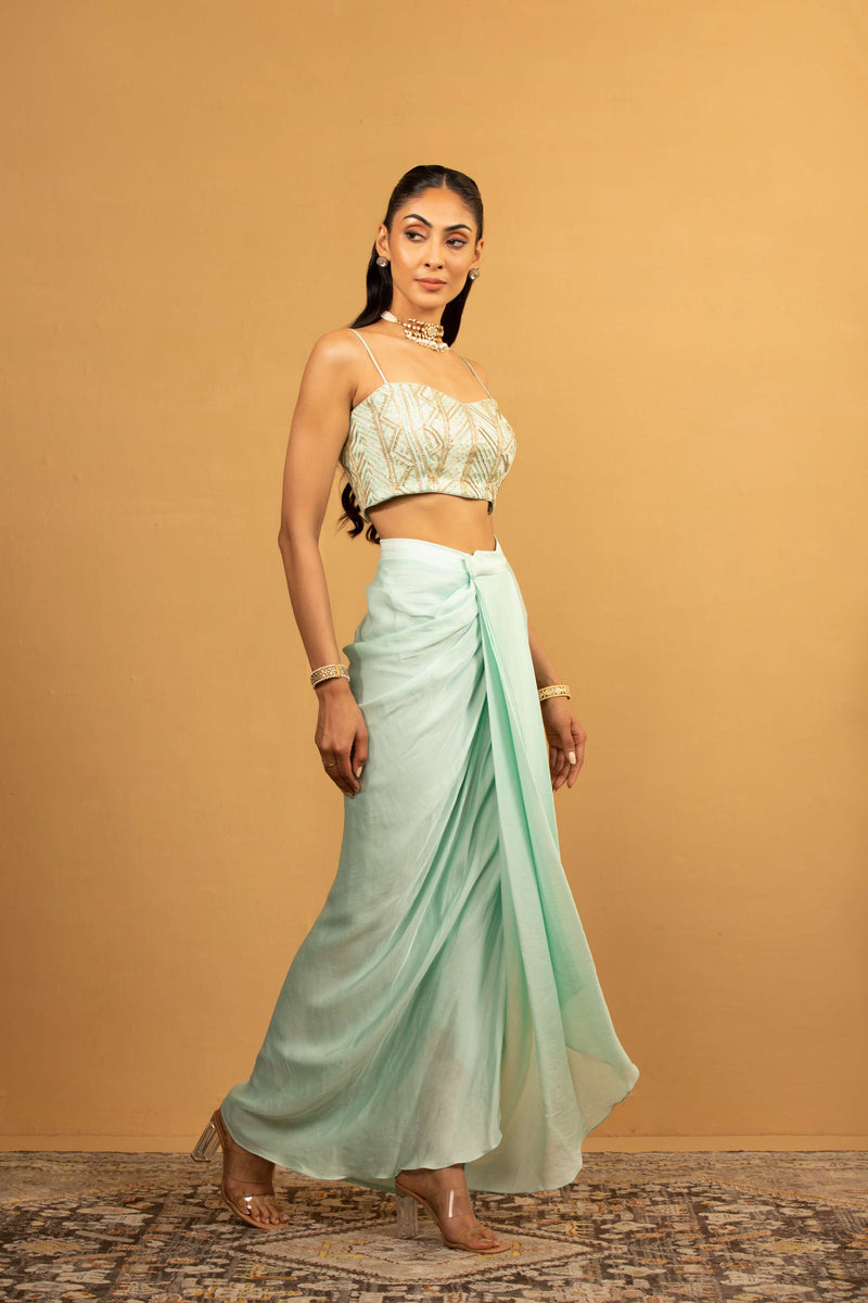 ICE BLUE DHOTI SET