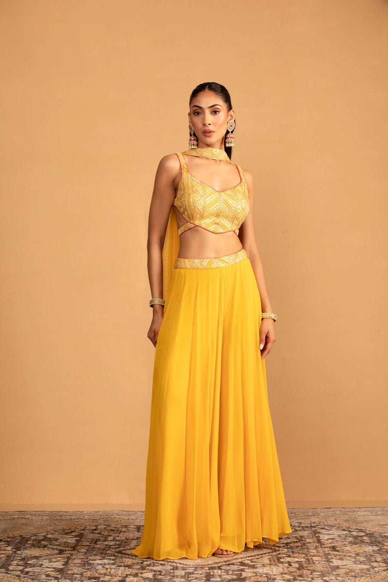 YELLOW PALAZZO SET