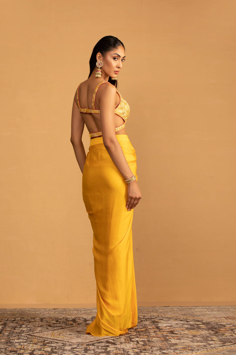 YELLOW DHOTI SET