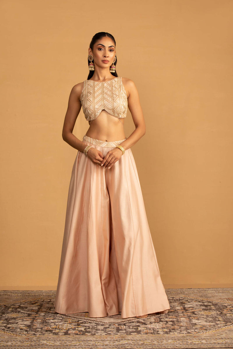 PEACH SHARARA SET