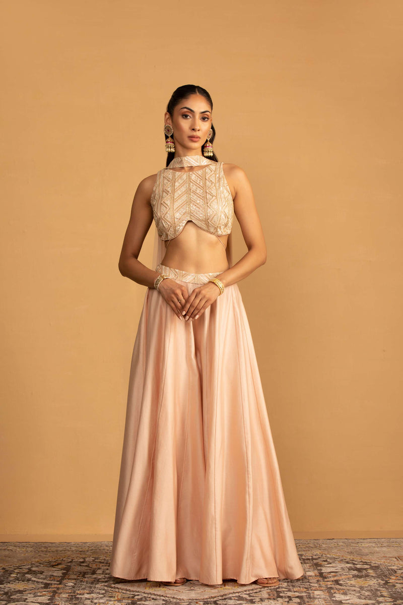 PEACH SHARARA SET