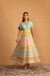 AQUA MULTICOLOUR ANARKALI SET