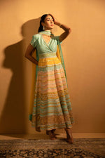 AQUA MULTICOLOUR ANARKALI SET