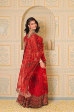 Anaari red kurta and sharara with dupatta