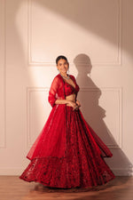 Red lehenga set