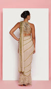 TORTILLA - NUDE EMBELLISHED PRE-STICHED SAREE SET