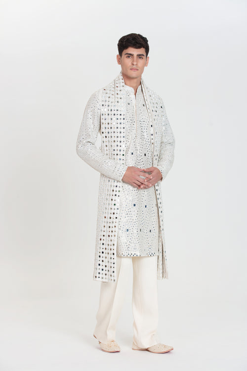 Ivory Mirror Maze Kurta Set