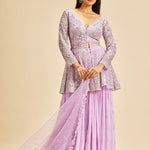 LILAC OMBRE PEPLUM SHARARA