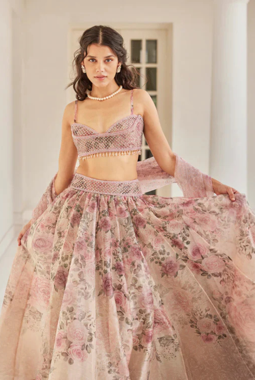 English Florals Lehenga