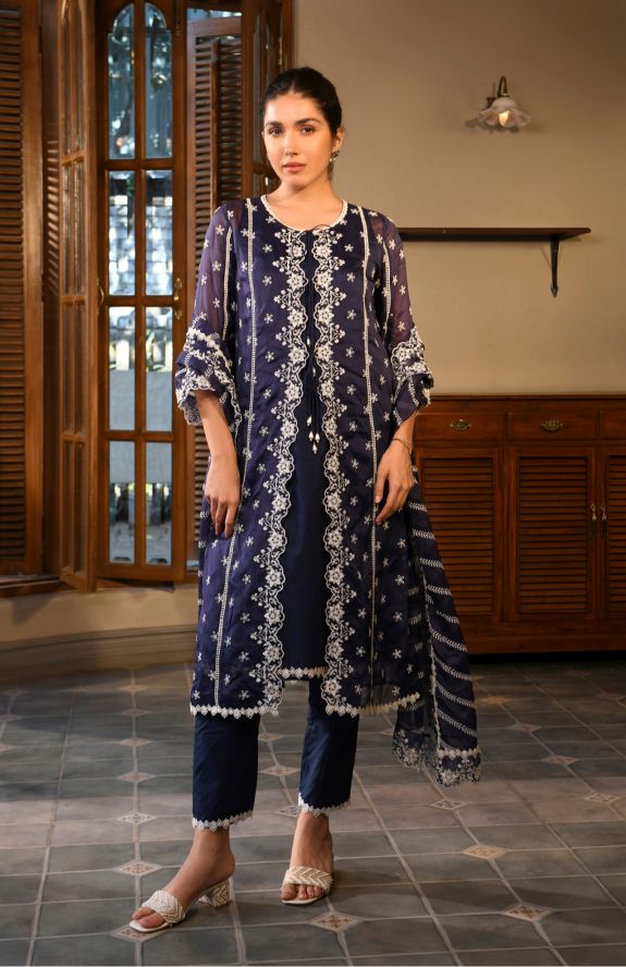 Paheli Set Navy Dania Dupatta