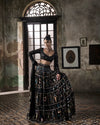 Black Georgette Lehenga Set With Egyptian Motifs