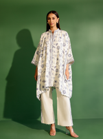 Mulmul Wool Ashby White Kurta With Mulmul Wool Ashby White Pant