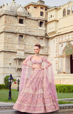 Pastel lavender bridal lehenga