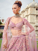 Pastel lavender bridal lehenga