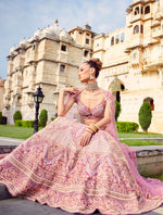 Pastel lavender bridal lehenga